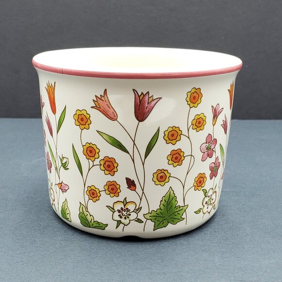 Longaberger Pottery Mother's Day Floral Crock 2012 1 Pint Flowered Salt Crock - Picture 5 of 7